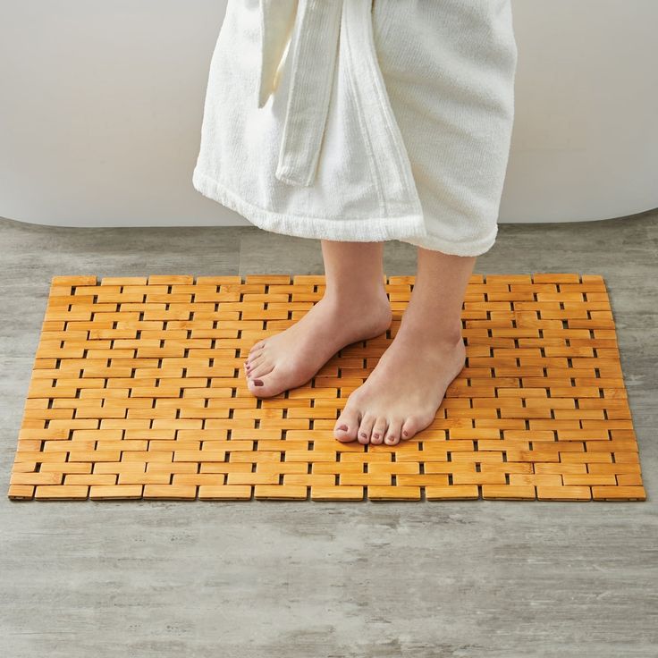 Premium Bamboo Slat Mat (50x80cm) | Non-Slip Rubber Padding