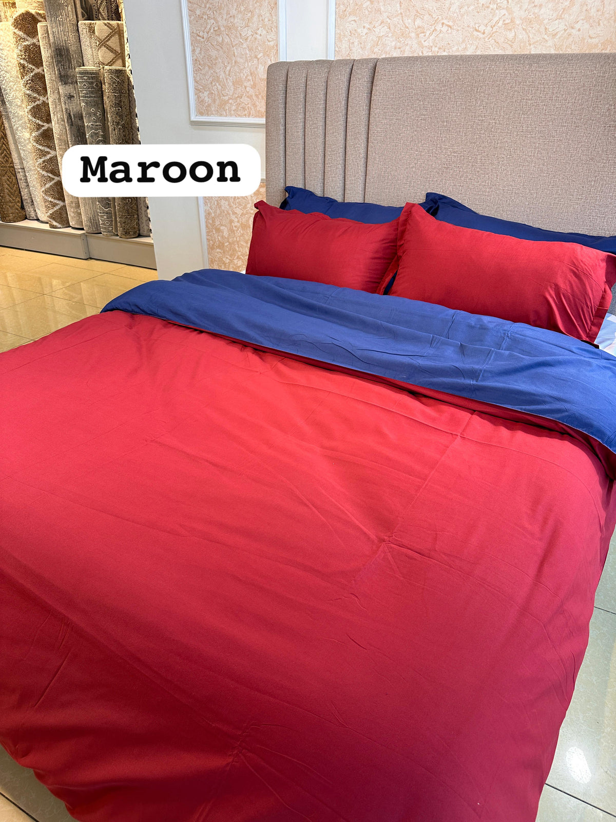 Double-Sided Dual Color Duvet Cover Set | 6-Piece Bedding 6x6 6x7