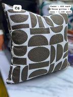 Modern Geometric Chenille Throw Pillow Cover Collection (45x45cm)