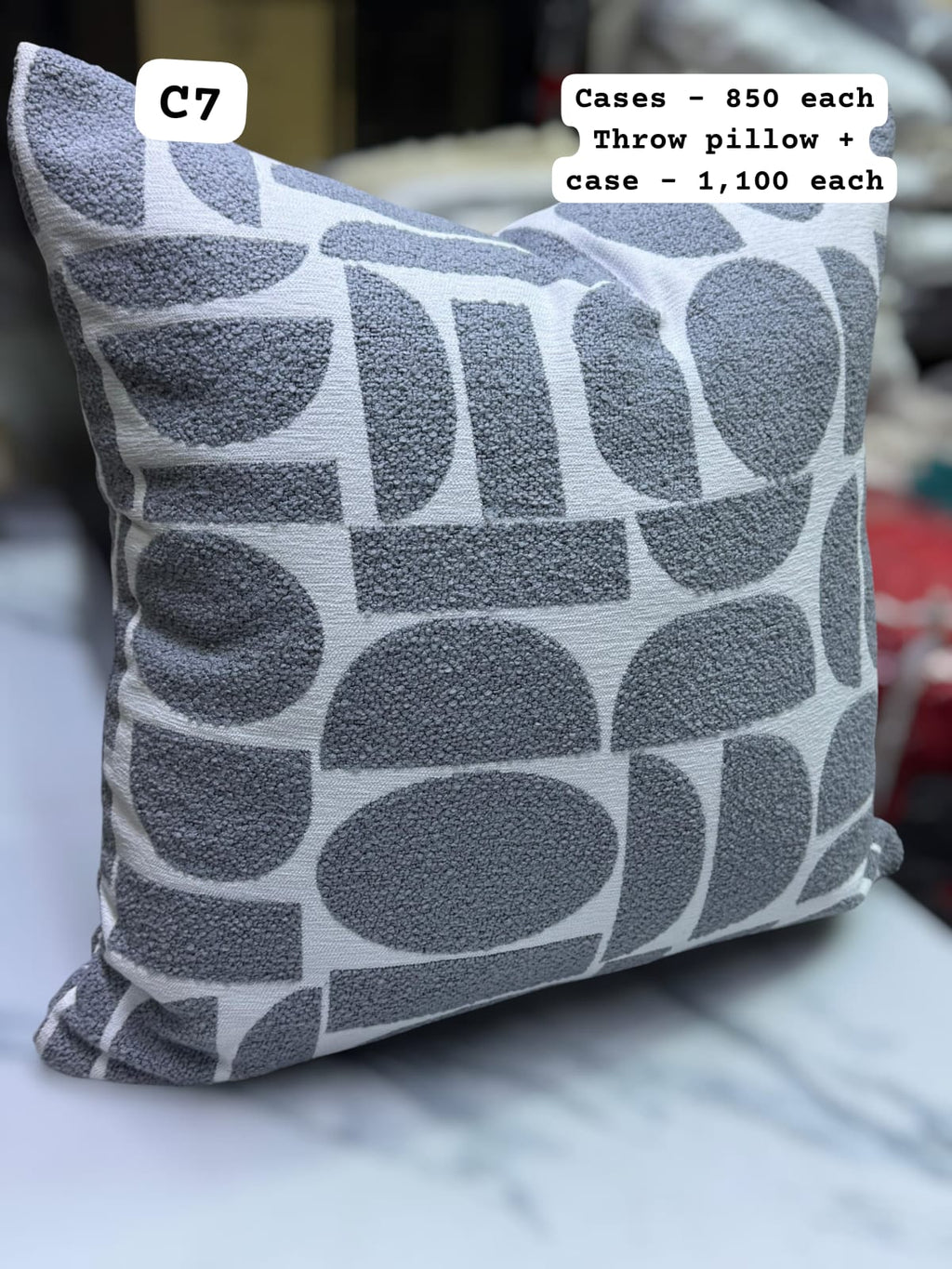 Modern Geometric Chenille Throw Pillow Cover Collection (45x45cm)