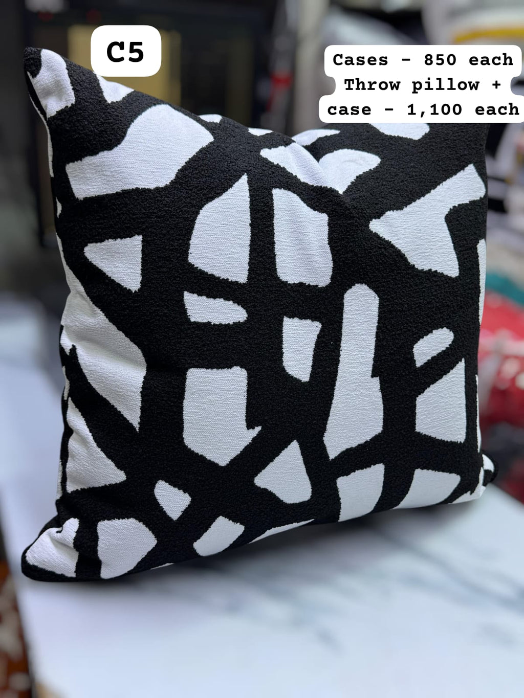 Modern Geometric Chenille Throw Pillow Cover Collection (45x45cm)