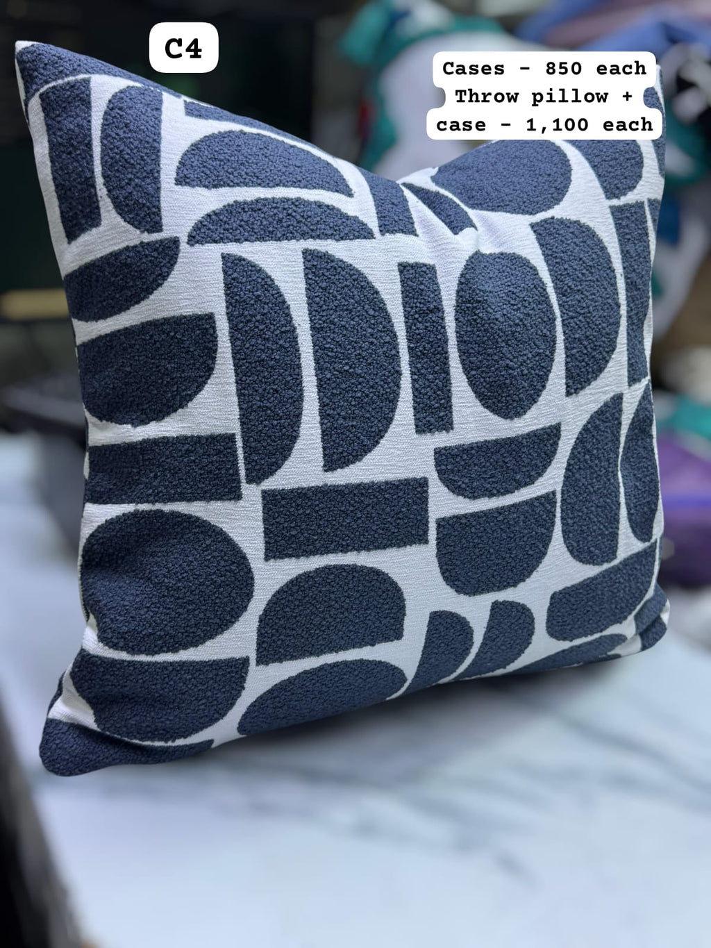 Modern Geometric Chenille Throw Pillow Cover Collection (45x45cm)