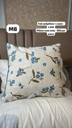 Embroidered Wildflower Linen Throw Pillow Cover Collection (45x45cm)