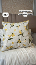 Embroidered Wildflower Linen Throw Pillow Cover Collection (45x45cm)