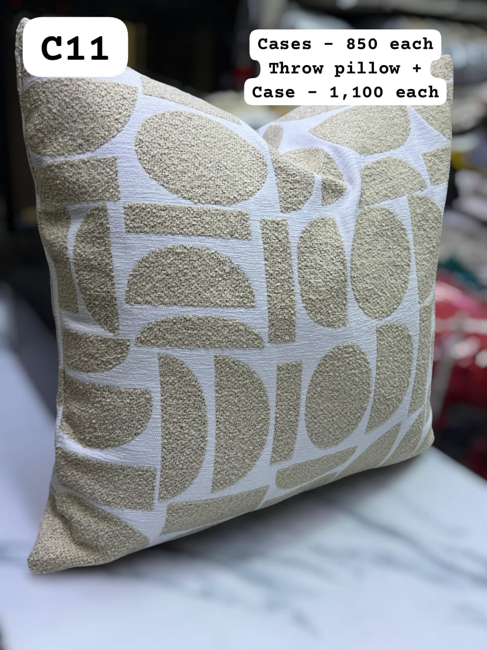 Modern Geometric Chenille Throw Pillow Cover Collection (45x45cm)