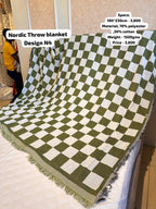 Checkered Nordic Woven Throw Blanket (180x230cm)
