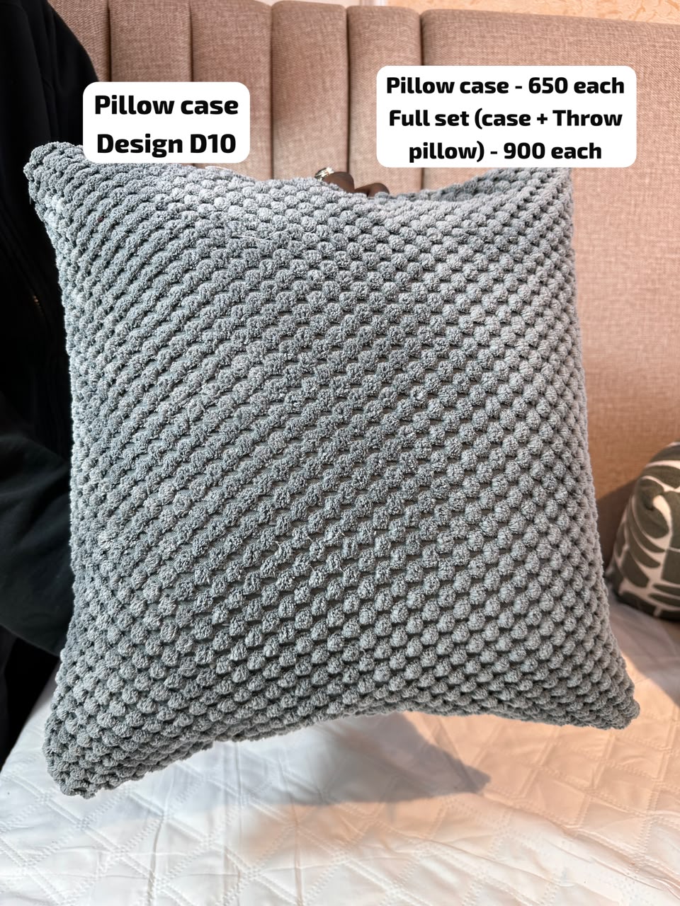 Cozy Popcorn Knit Bobble Throw Pillow Cover Collection (45x45cm)