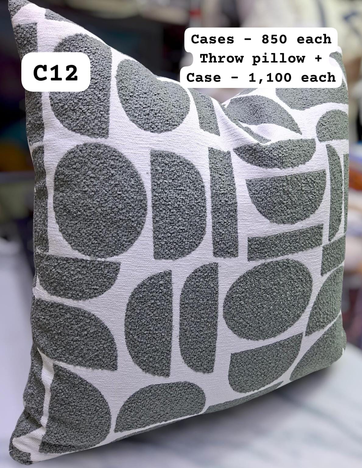 Modern Geometric Chenille Throw Pillow Cover Collection (45x45cm)