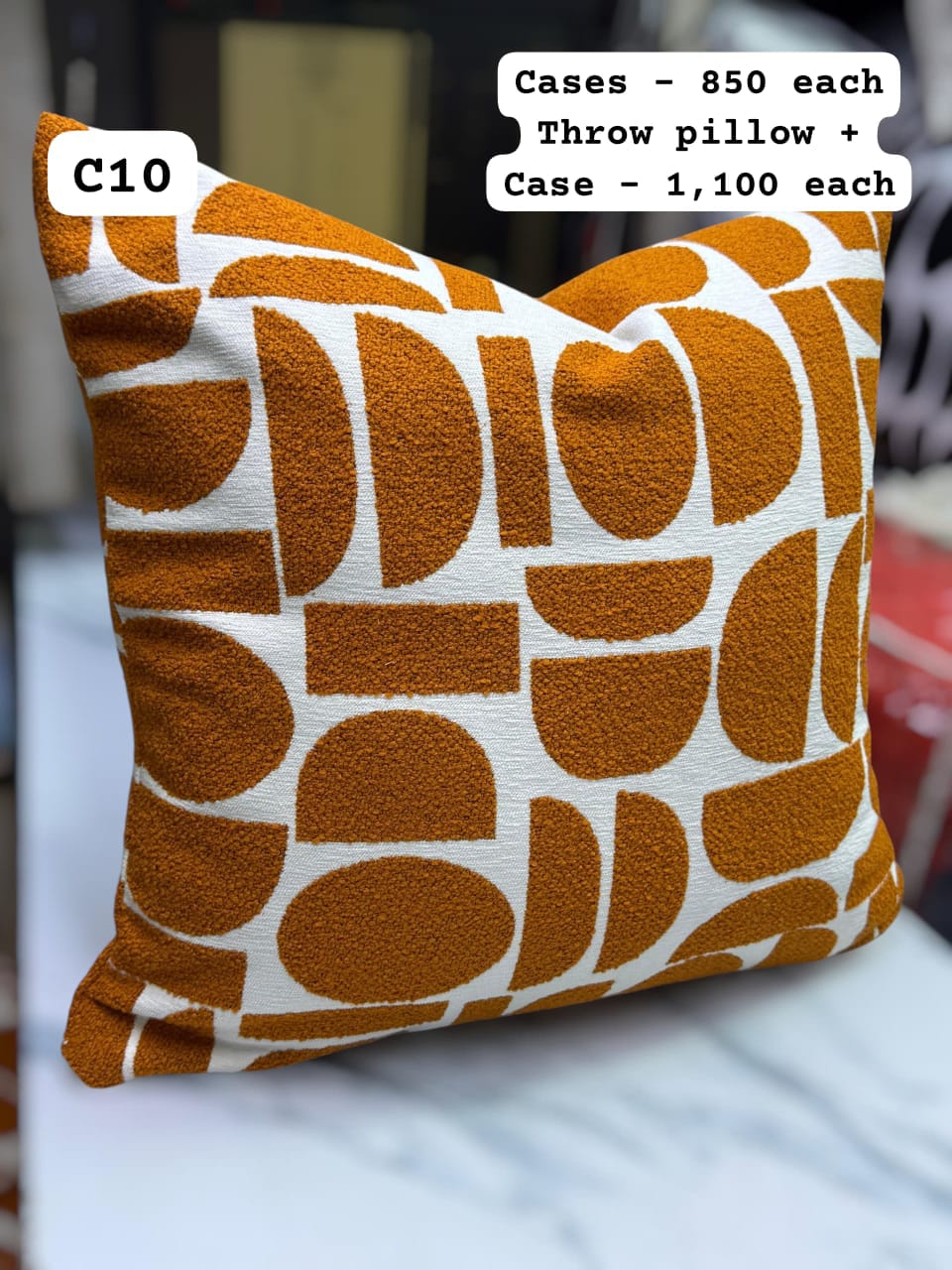 Modern Geometric Chenille Throw Pillow Cover Collection (45x45cm)